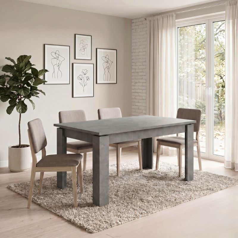 Denzel Megapap melamine table in anthracite color 120x80x76cm.