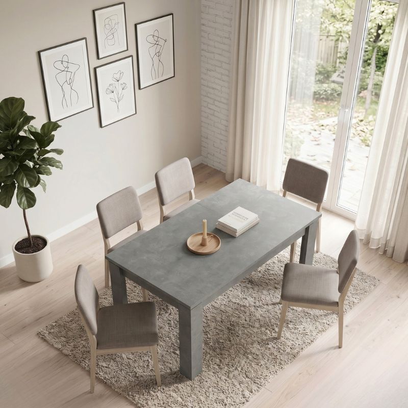 Denzel Megapap melamine table in anthracite color 120x80x76cm.