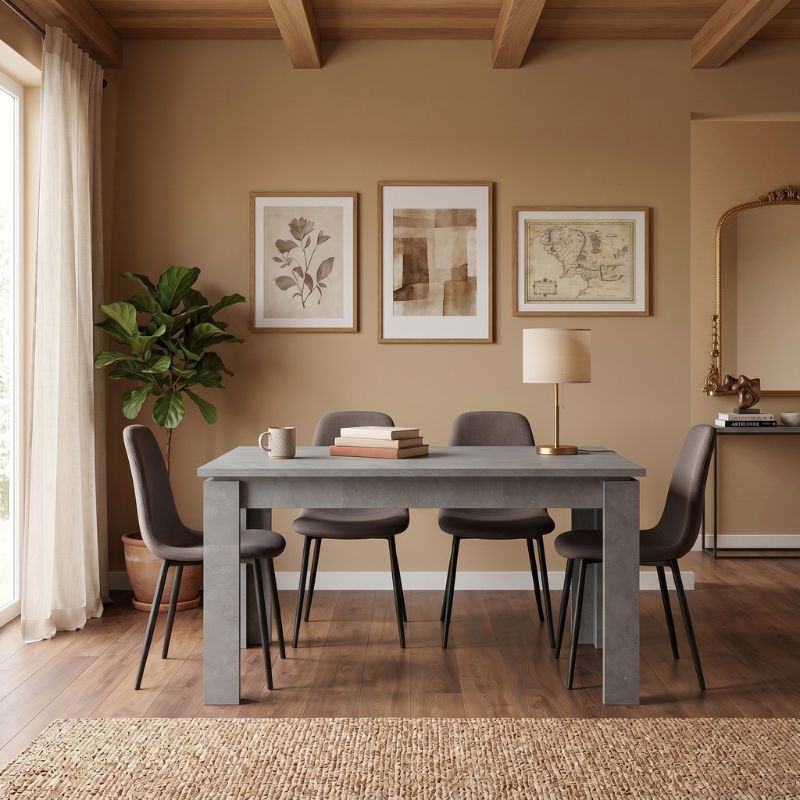 Denzel Megapap melamine table in anthracite color 120x80x76cm.