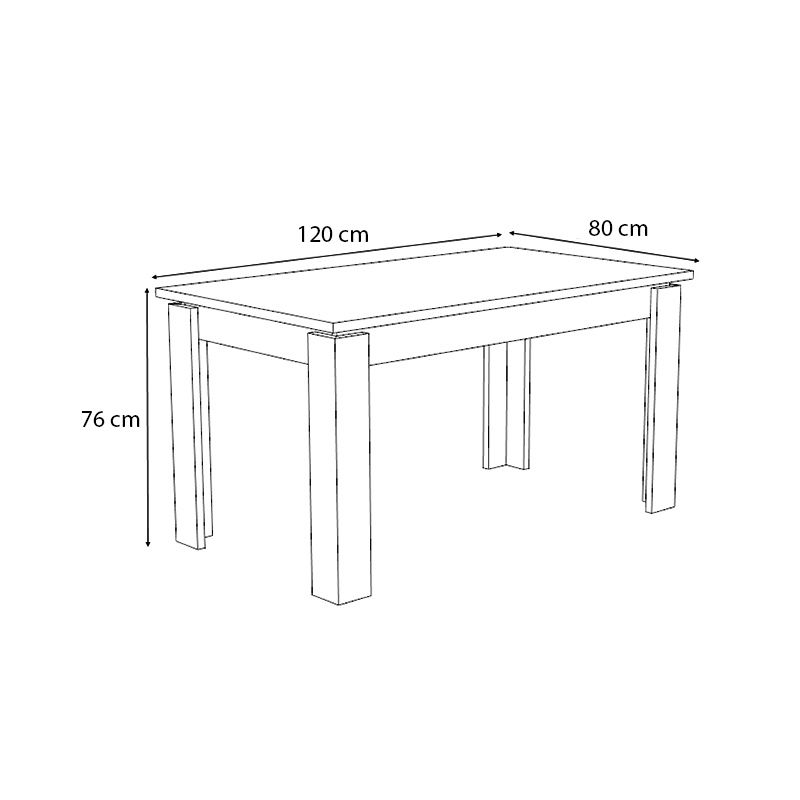 Denzel Megapap melamine table in anthracite color 120x80x76cm.