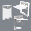 Bracke Megapap melamine wall mounded folding table in white color 70x15x96cm.