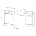Bracke Megapap melamine wall mounded folding table in white color 70x15x96cm.