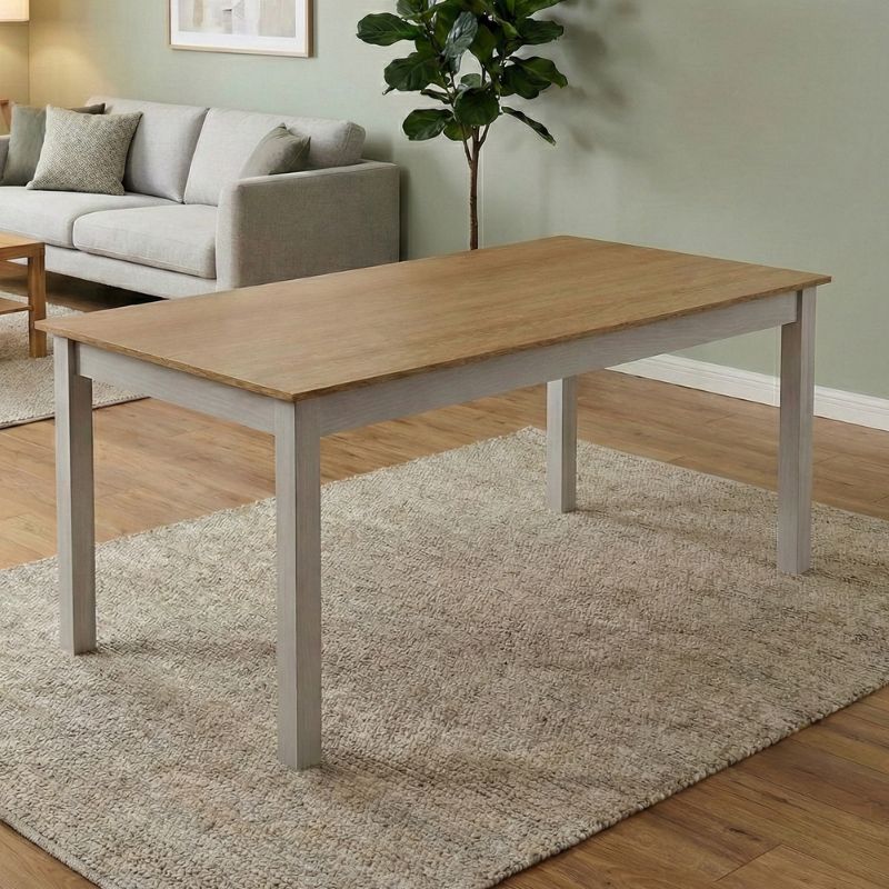 Fira Megapap melamine - MDF dining table in white - oak color 180x90x78cm.