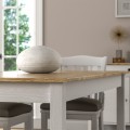 Fira Megapap melamine - MDF dining table in white - oak color 180x90x78cm.