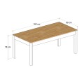 Fira Megapap melamine - MDF dining table in white - oak color 180x90x78cm.