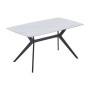 GALI Dining Table 140x80cm Metal Black/Sintered Stone White Marble