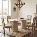 Hazar Megapap MDF dining table in travertine - sandstone color 180x90x77cm.