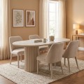 Hazar Megapap MDF dining table in travertine - sandstone color 180x90x77cm.