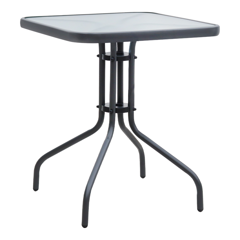 Moreno Megapap metal - tempered glass table in anthracite color 60x60x71cm.