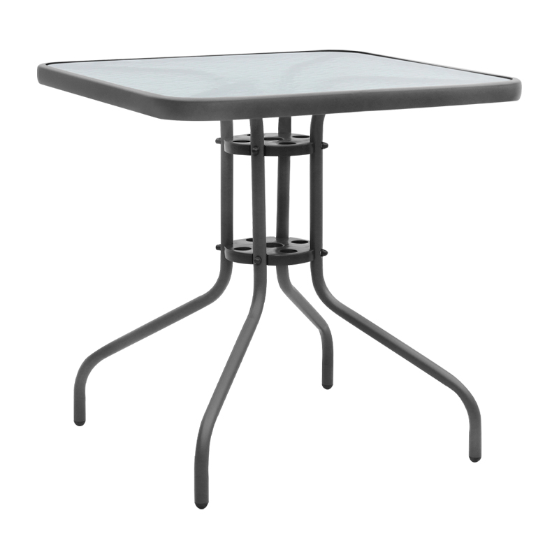 Moreno Megapap metal - tempered glass table in anthracite color 70x70x71cm.