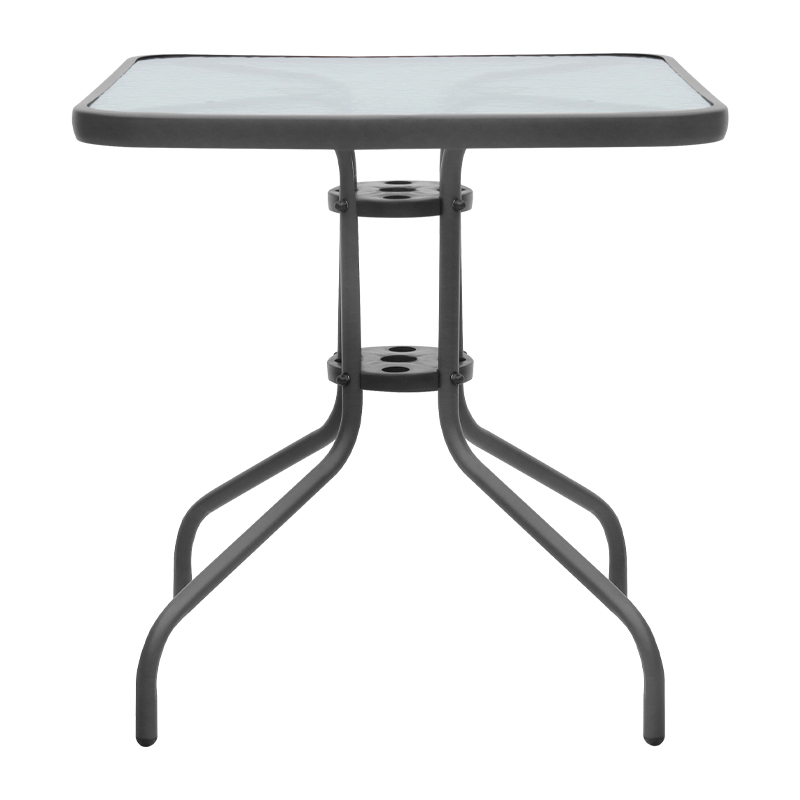 Moreno Megapap metal - tempered glass table in anthracite color 70x70x71cm.