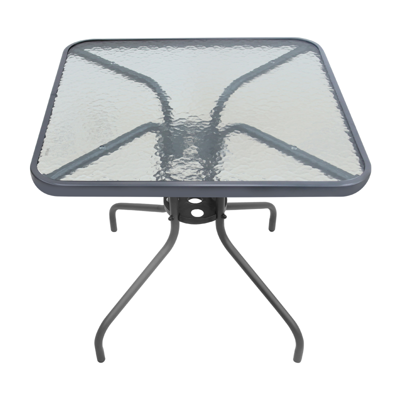 Moreno Megapap metal - tempered glass table in anthracite color 70x70x71cm.