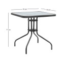 Moreno Megapap metal - tempered glass table in anthracite color 70x70x71cm.