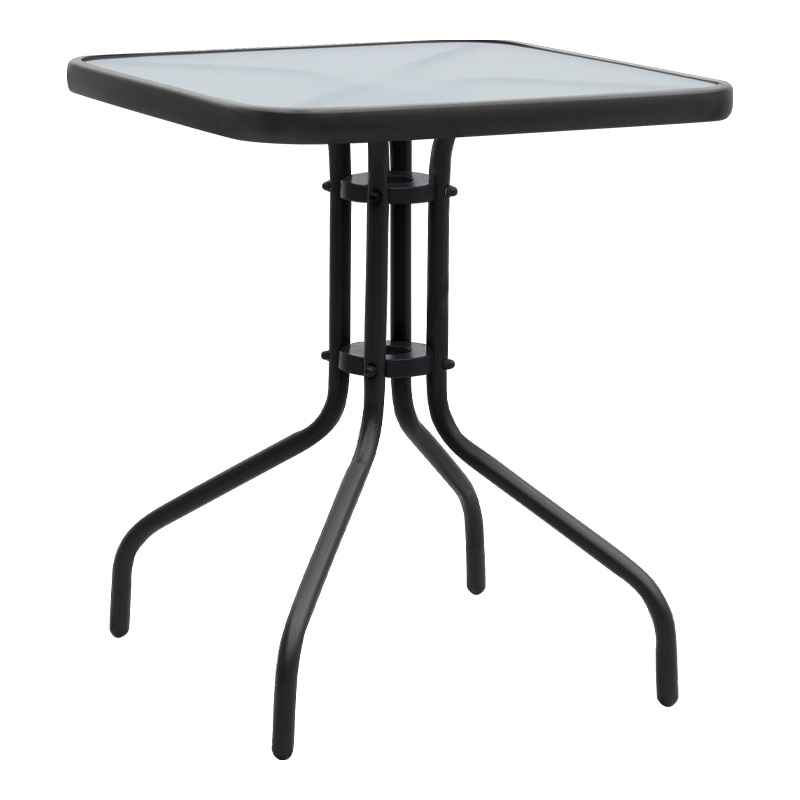 Moreno Megapap metal - tempered glass table in black color 60x60x71cm.