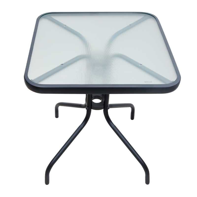 Moreno Megapap metal - tempered glass table in black color 60x60x71cm.