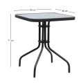 Moreno Megapap metal - tempered glass table in black color 60x60x71cm.