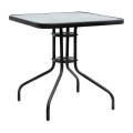 Moreno Megapap metal - tempered glass table in black color 70x70x71cm.