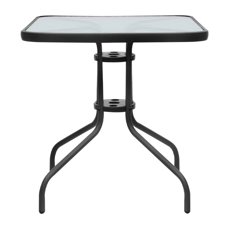 Moreno Megapap metal - tempered glass table in black color 70x70x71cm.