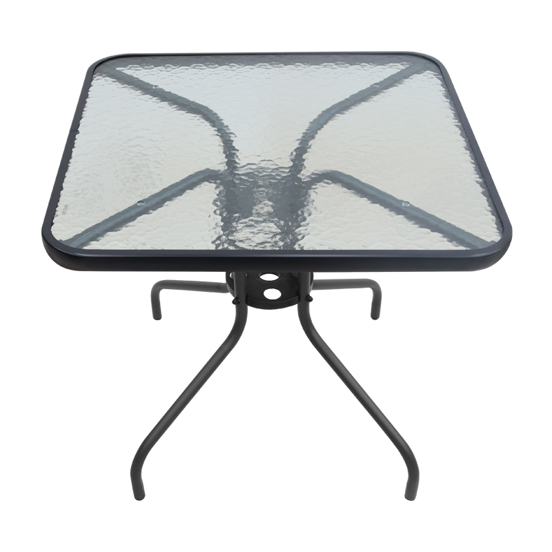 Moreno Megapap metal - tempered glass table in black color 70x70x71cm.