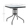 Moreno Megapap metal - tempered glass table in black color 70x70x71cm.