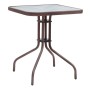 Moreno Megapap metal - tempered glass table in dark brown color 60x60x71cm.