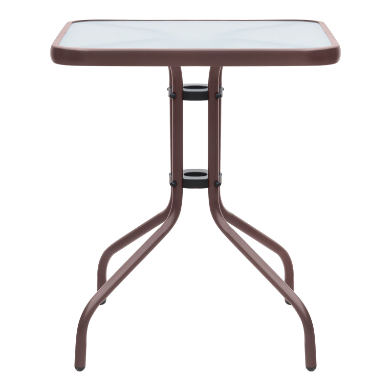 Moreno Megapap metal - tempered glass table in dark brown color 60x60x71cm.