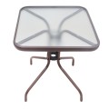 Moreno Megapap metal - tempered glass table in dark brown color 60x60x71cm.