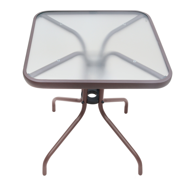 Moreno Megapap metal - tempered glass table in dark brown color 60x60x71cm.