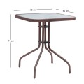 Moreno Megapap metal - tempered glass table in dark brown color 60x60x71cm.