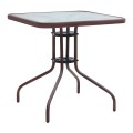 Moreno Megapap metal - tempered glass table in dark brown color 70x70x71cm.