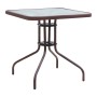 Moreno Megapap metal - tempered glass table in dark brown color 70x70x71cm.