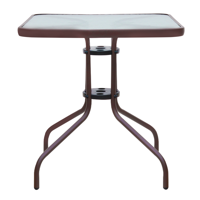 Moreno Megapap metal - tempered glass table in dark brown color 70x70x71cm.