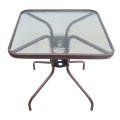 Moreno Megapap metal - tempered glass table in dark brown color 70x70x71cm.