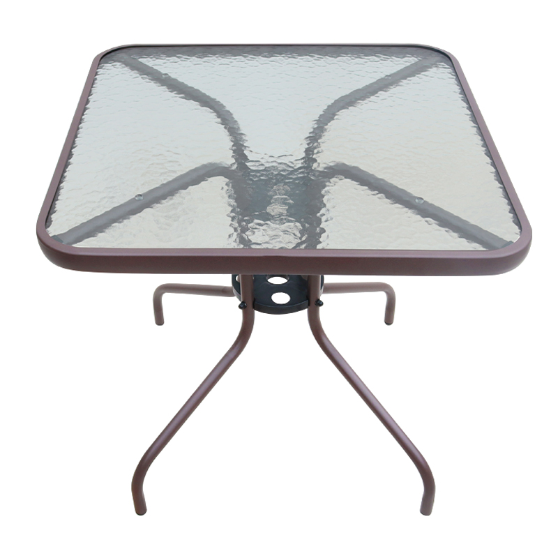 Moreno Megapap metal - tempered glass table in dark brown color 70x70x71cm.