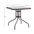 Moreno Megapap metal - tempered glass table in dark brown color 70x70x71cm.