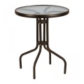Moreno Megapap metal - tempered glass table in dark brown color Ø60x70cm.