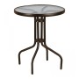 Moreno Megapap metal - tempered glass table in dark brown color Ø60x70cm.