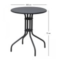 Palermo Megapap metal table in black color Ø60x70cm.