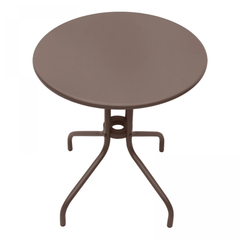 Palermo Megapap metal table in dark brown color Ø60x70cm.