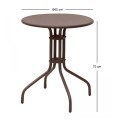 Palermo Megapap metal table in dark brown color Ø60x70cm.
