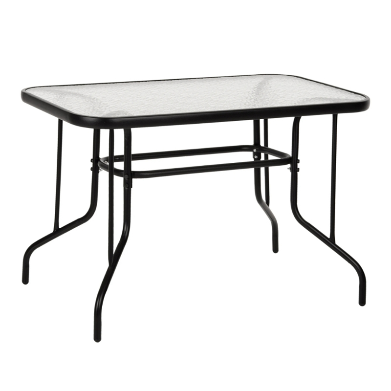 Toledo Megapap metal - tempered glass table in black color 110x60x70cm.