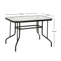 Toledo Megapap metal - tempered glass table in black color 110x60x70cm.