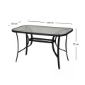 Toledo Megapap metal - tempered glass table in black color 140x80x70cm.