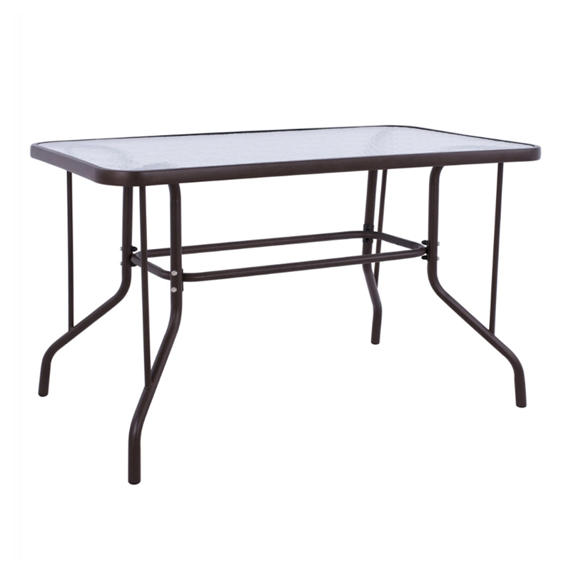 Toledo Megapap metal - tempered glass table in dark brown color 110x60x70cm.
