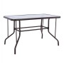 Toledo Megapap metal - tempered glass table in dark brown color 110x60x70cm.