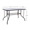Toledo Megapap metal - tempered glass table in dark brown color 110x60x70cm.