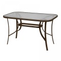 Toledo Megapap metal - tempered glass table in dark brown color 140x80x70cm.
