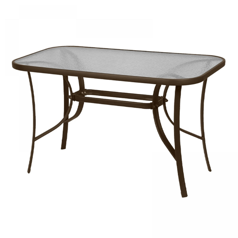 Toledo Megapap metal - tempered glass table in dark brown color 140x80x70cm.