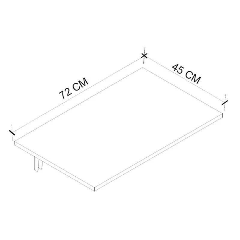 Ravan Megapap Kitchen table - Desk wall-mounted folding color anthracite 72x45cm.