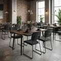 Levico Megapap Mdf/metallic table in smoked walnut color 130x75x75cm.